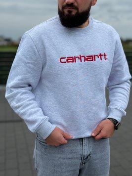 Мужская кофта серая, толстовка Carhartt Мужской свитшот Carhartt свитшот светлый Джемпер кархарт Carhartt S-XL 2368580341 фото