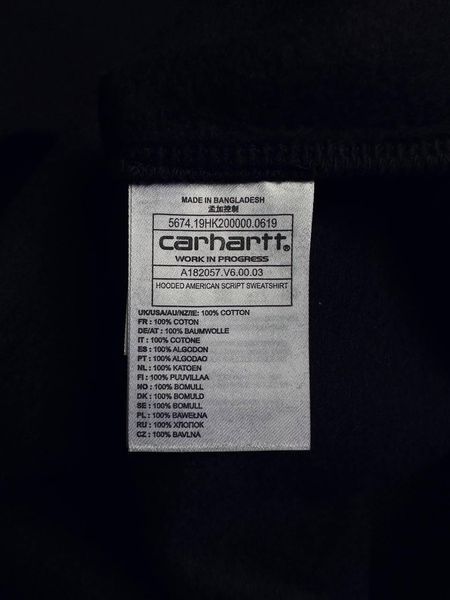 Чоловіче худі чорне, толстовка Carhartt Чоловіче худі hoodie Carhartt худі темне Одяг кархарт Carhartt S-XL 2368593309 фото