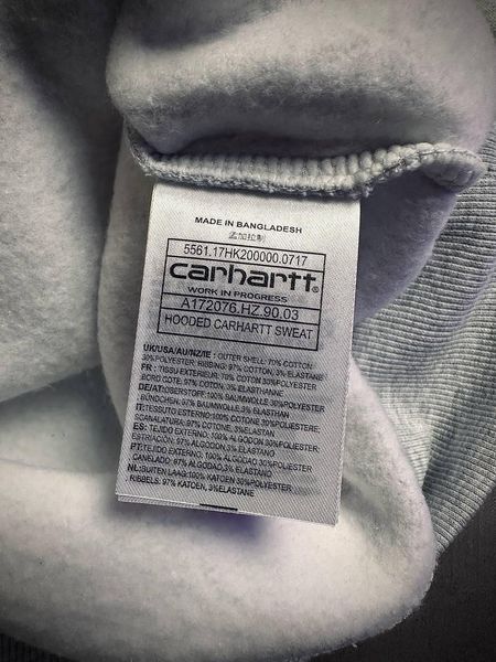 Мужское худи серое, толстовка Carhartt Мужской худи hoodie Carhartt худи светлое кархарт Carhartt S-XL + шапка 2368655129 фото