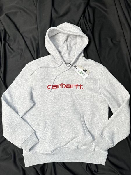 Мужское худи серое, толстовка Carhartt Мужской худи hoodie Carhartt худи светлое кархарт Carhartt S-XL + шапка 2368655129 фото